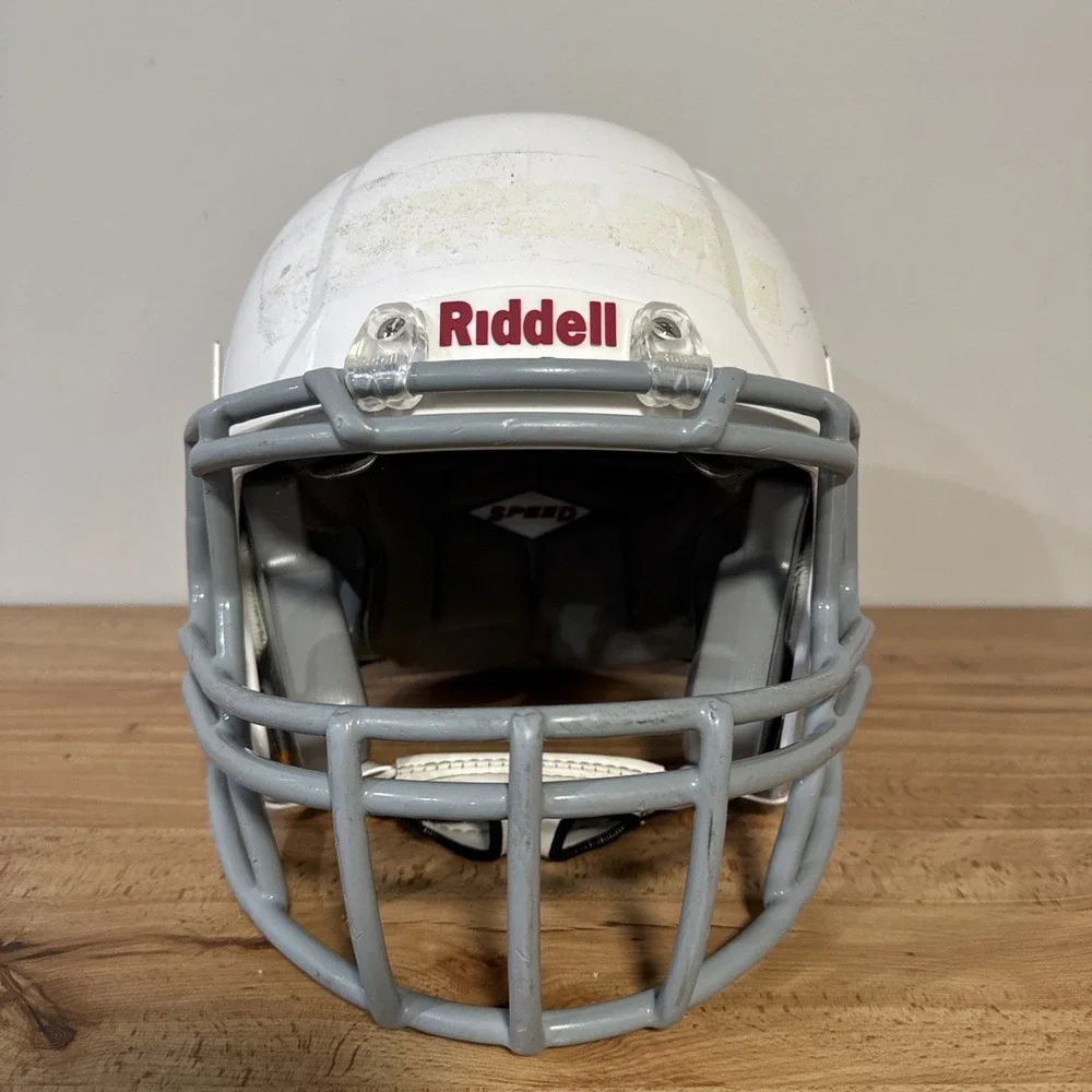 Riddell Speed Classic Football Helmet 2017 - White Grey Face Mask Sz Youth Large - Picture 2 of 11